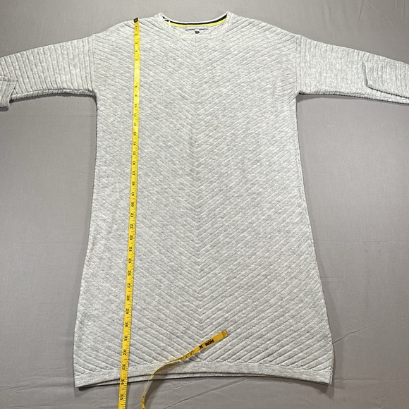 Oliver Bonas Ribbed Knit Sweater Dress, Long Sleeve, Gray, Textured - Womens 8 - Picture 13 of 15